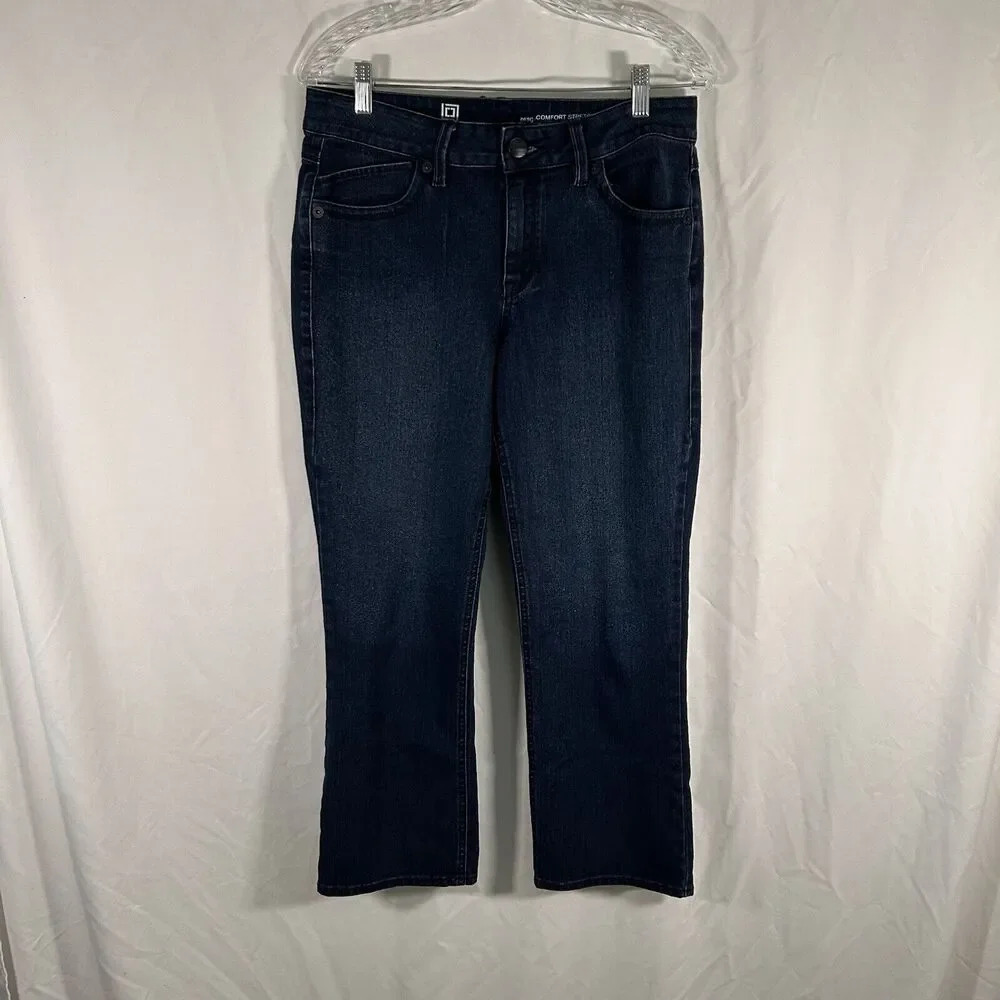 Liz Claiborne Jeans Womens 8 Dark Wash Crop Comfort Stretch Cotton Blend